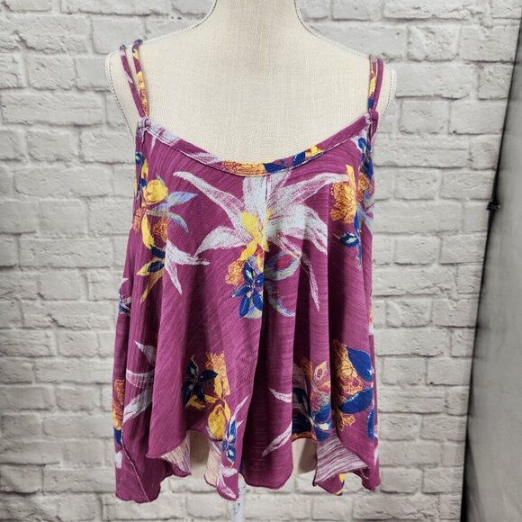 We the Free Free People Hey Girl Tank Spring Plum Combos Purple Women's Medium - Picture 2 of 15